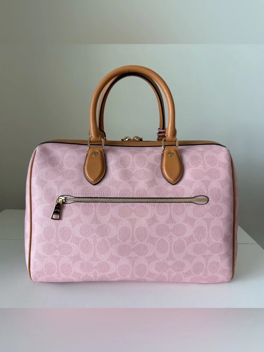 Coach Large Powder Pink Rowan with Matching Pink Wallets and Passport holder - Picture 5 of 15